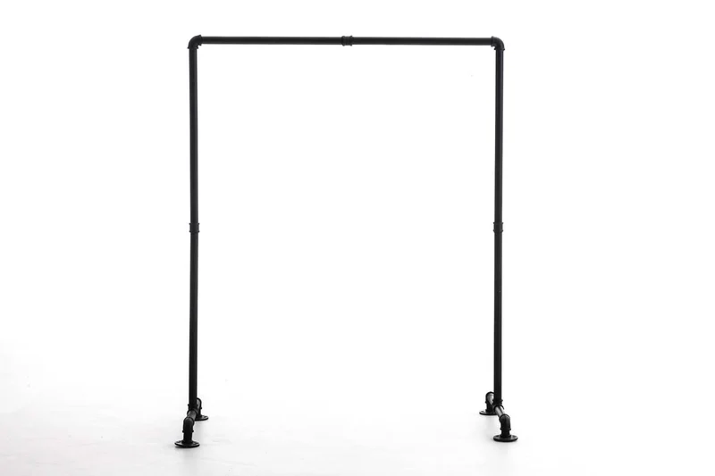 Portant à vêtements en métal noir style industriel 150 x 120 x 55 cm 10_0009103