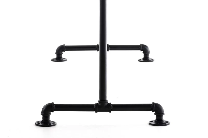 Portant à vêtements en métal noir style industriel structure robuste 150 x 150 x 55 cm 10_0009079
