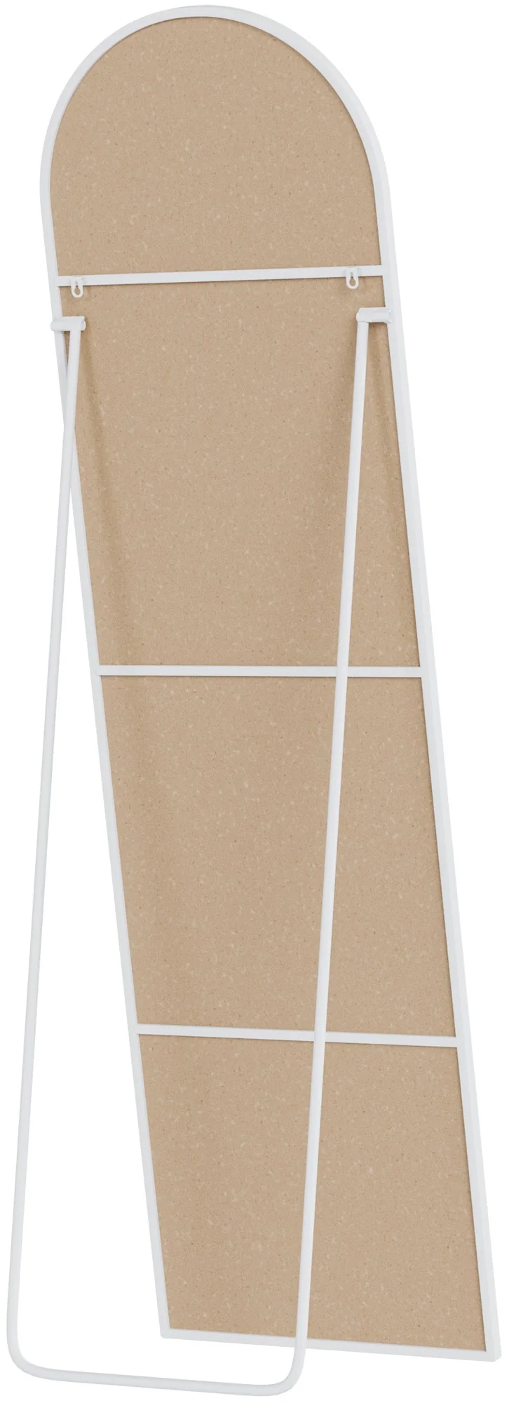 Miroir sur pied ou mural cadre métal blanc style moderne miroir pleine longueur 140 x 40 cm 10_0008815
