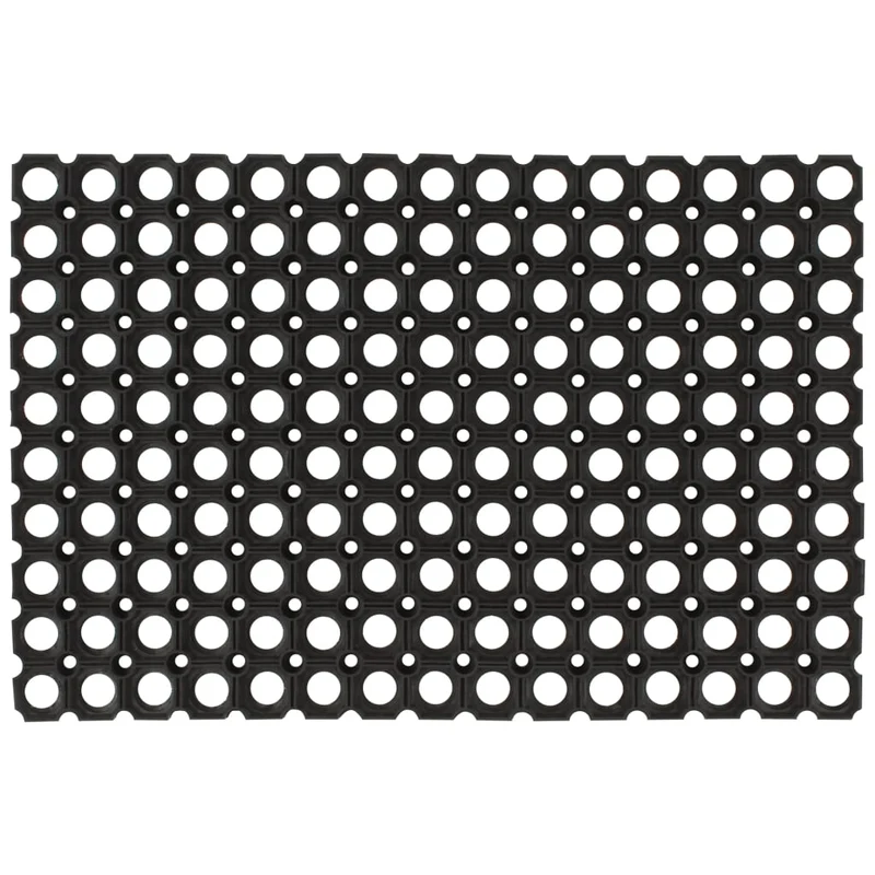 Paillasson rectangulaire fonction de drainage 60 x 80 cm caoutchouc noir DEC040657