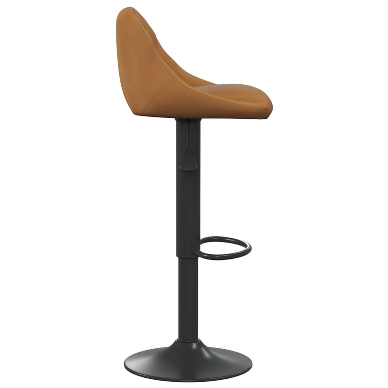 Lot de 2 tabourets de bar chaises hautes coutures losange en velours marron et acier noir DEC029788