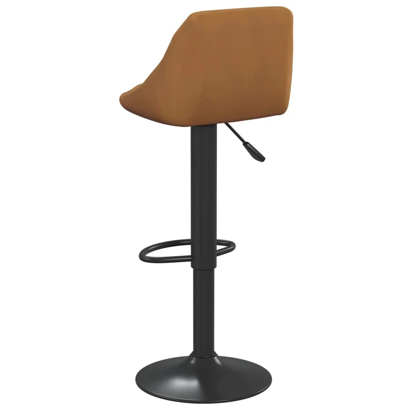 Lot de 2 tabourets de bar chaises hautes coutures losange en velours marron et acier noir DEC029788