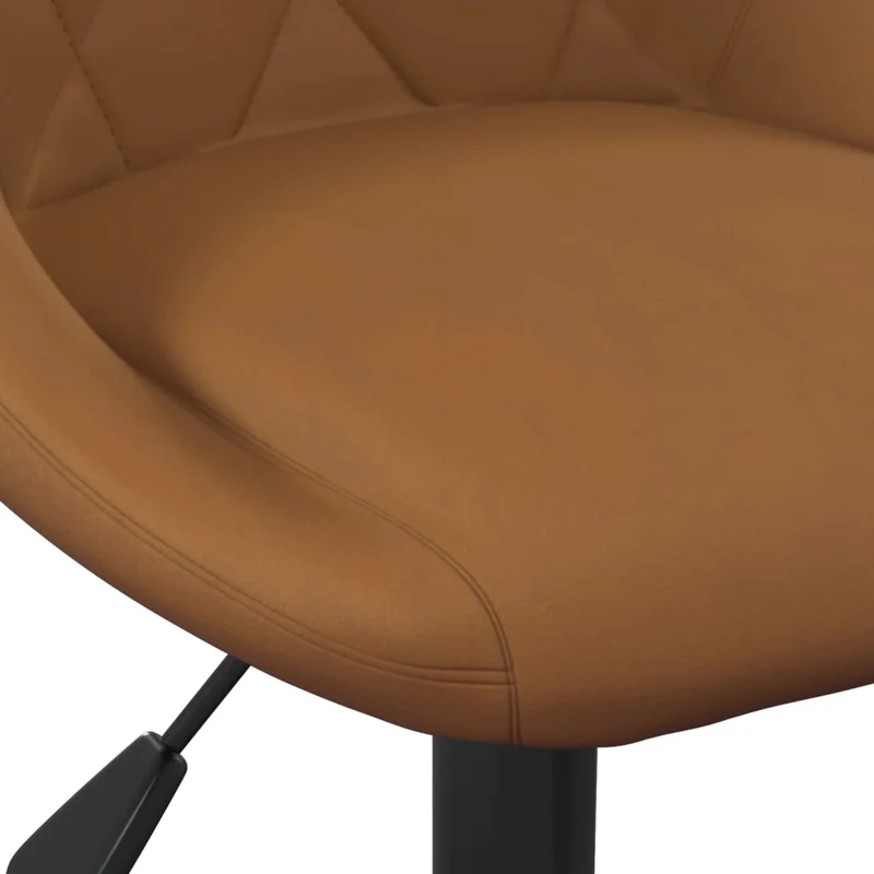 Lot de 2 tabourets de bar chaises hautes coutures losange en velours marron et acier noir DEC029788