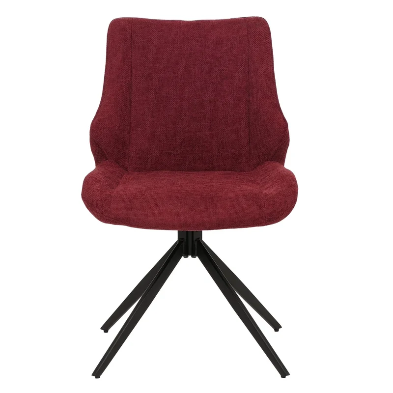 Lot de 2 chaises de salle à manger rotatives confortables design moderne 88 x 55 x 62 cm en tissu chenille bordeaux 04_0009417