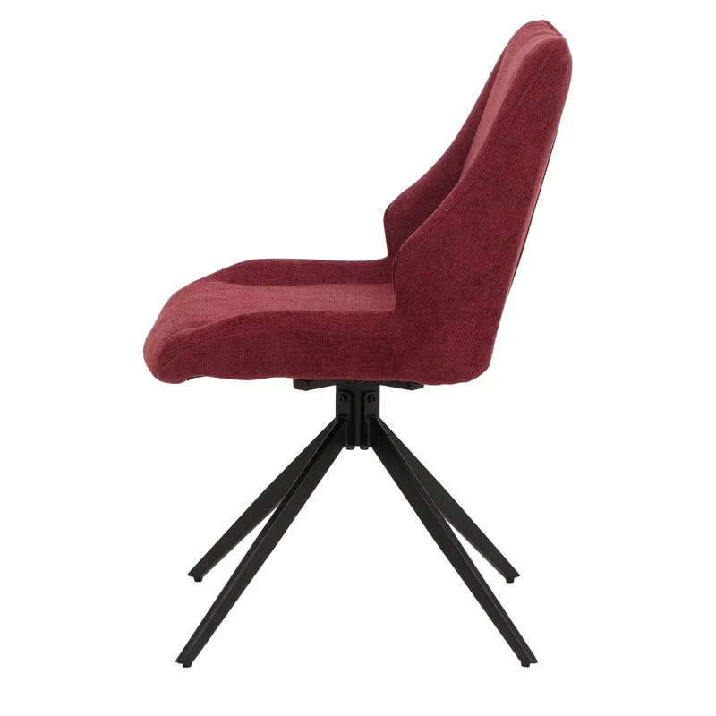 Lot de 2 chaises de salle à manger rotatives confortables design moderne 88 x 55 x 62 cm en tissu chenille bordeaux 04_0009417