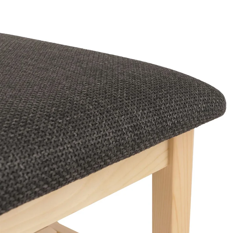 Lot de 2 chaises de salle à manger avec dossier en bois massif et assise rembourrée en tissu noire 04_0009053