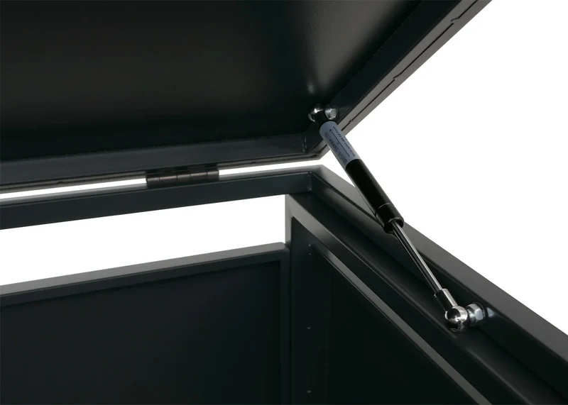 Cache-poubelle pour 1 bac avec couvercle abri pour poubelle 122x68x84 cm en métal anthracite aspect bois clair 04_0009354