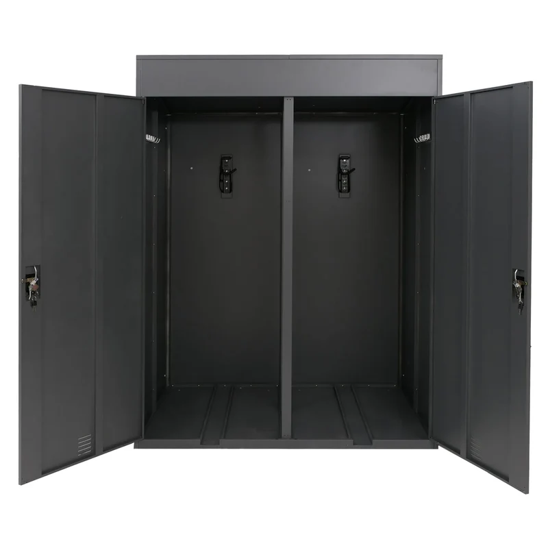 Garage à vélos pour 2 vélos abri vélo verrouillable en métal avec support mural 213x158x125 cm anthracite 04_0009045