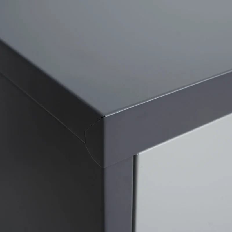 Armoire de bureau armoire métallique à dossiers avec roulettes 2 portes verrouillables 98x80x40 cm gris foncé / gris clair 04_0009381