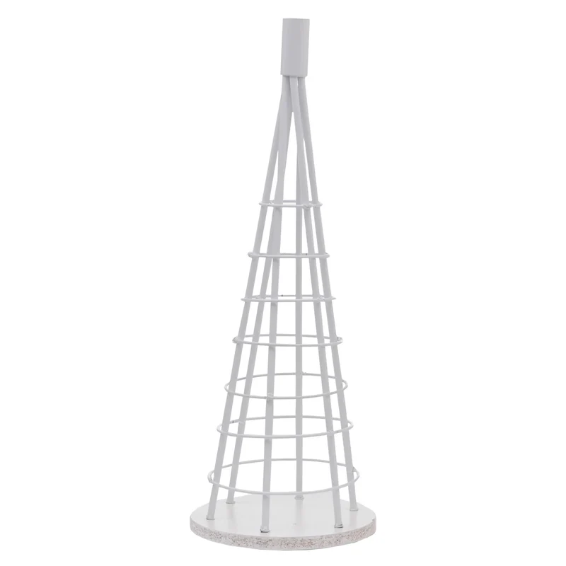 Arbre décoratif sapin de Noël décoratif en métal à personnaliser décoration intérieure 60 cm blanc 04_0009011