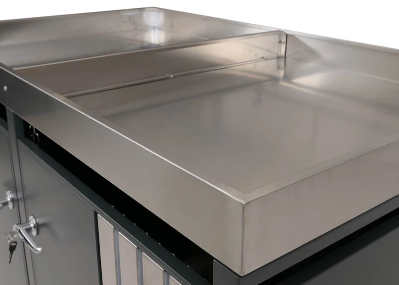 Cache-poubelles pour 2 bacs avec jardinière abri pour poubelles en métal avec bac à plantes 125x132x84 cm anthracite 04_0009321