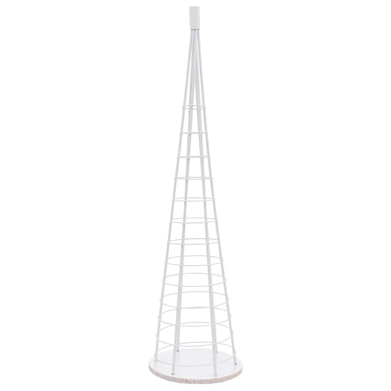 Arbre décoratif sapin de Noël décoratif en métal à personnaliser décoration intérieure 115 cm blanc 04_0009003