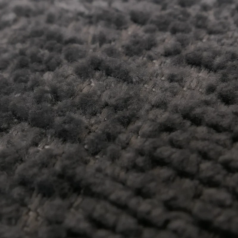Pouf repose-pieds tabouret rembourré en tissu chenille couleur gris avec piètement métal 04_0009035
