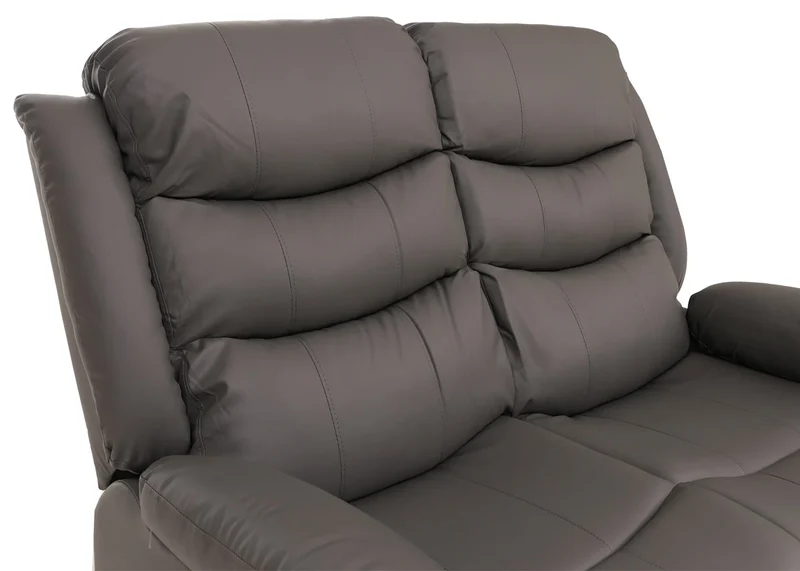 Canapé cinéma 2 places fauteuil relax TV avec accoudoirs et fonction inclinable similicuir gris 04_0009407
