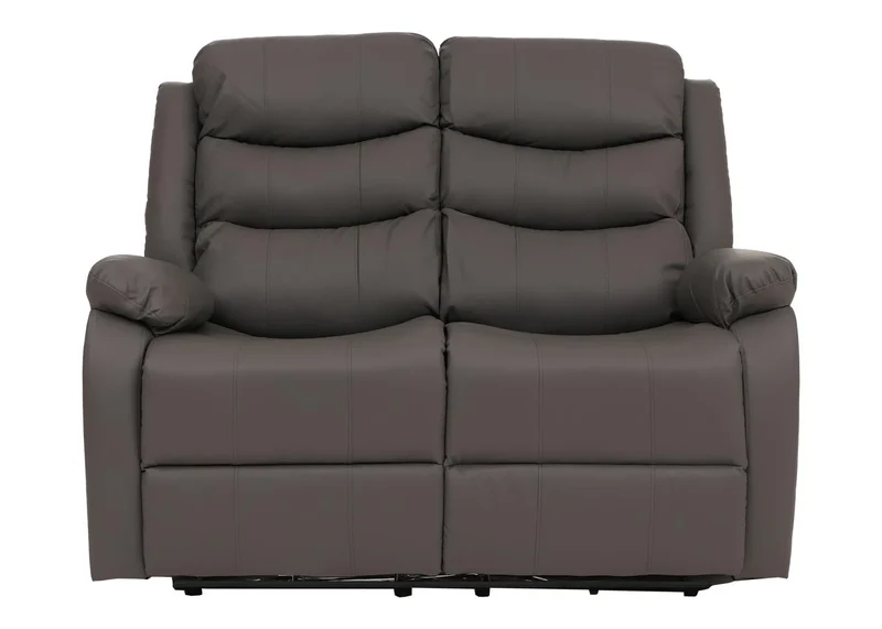 Canapé cinéma 2 places fauteuil relax TV avec accoudoirs et fonction inclinable similicuir gris 04_0009407