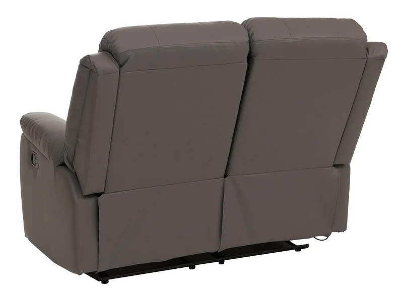 Canapé cinéma 2 places fauteuil relax TV avec accoudoirs et fonction inclinable similicuir gris 04_0009407