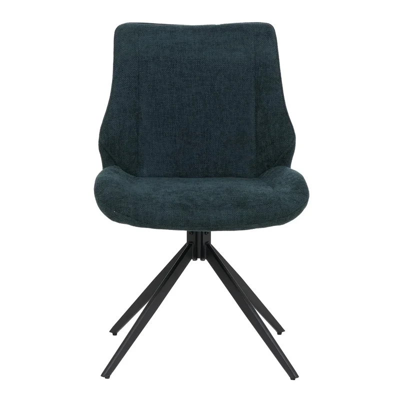 Lot de 2 chaises de salle à manger moderne pivotantes confortables 88 x 55 x 62 cm en chenille vert 04_0009416