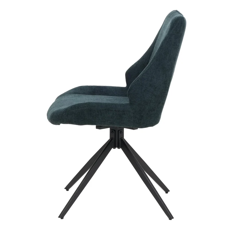 Lot de 2 chaises de salle à manger moderne pivotantes confortables 88 x 55 x 62 cm en chenille vert 04_0009416