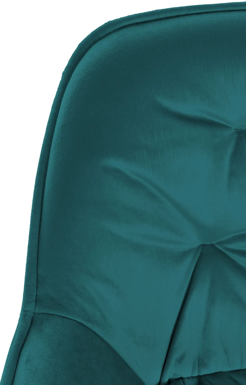 Tabouret de bar chaise haute x1 assise effet capitonnée en velours vert foncé et métal noir 10_0004886
