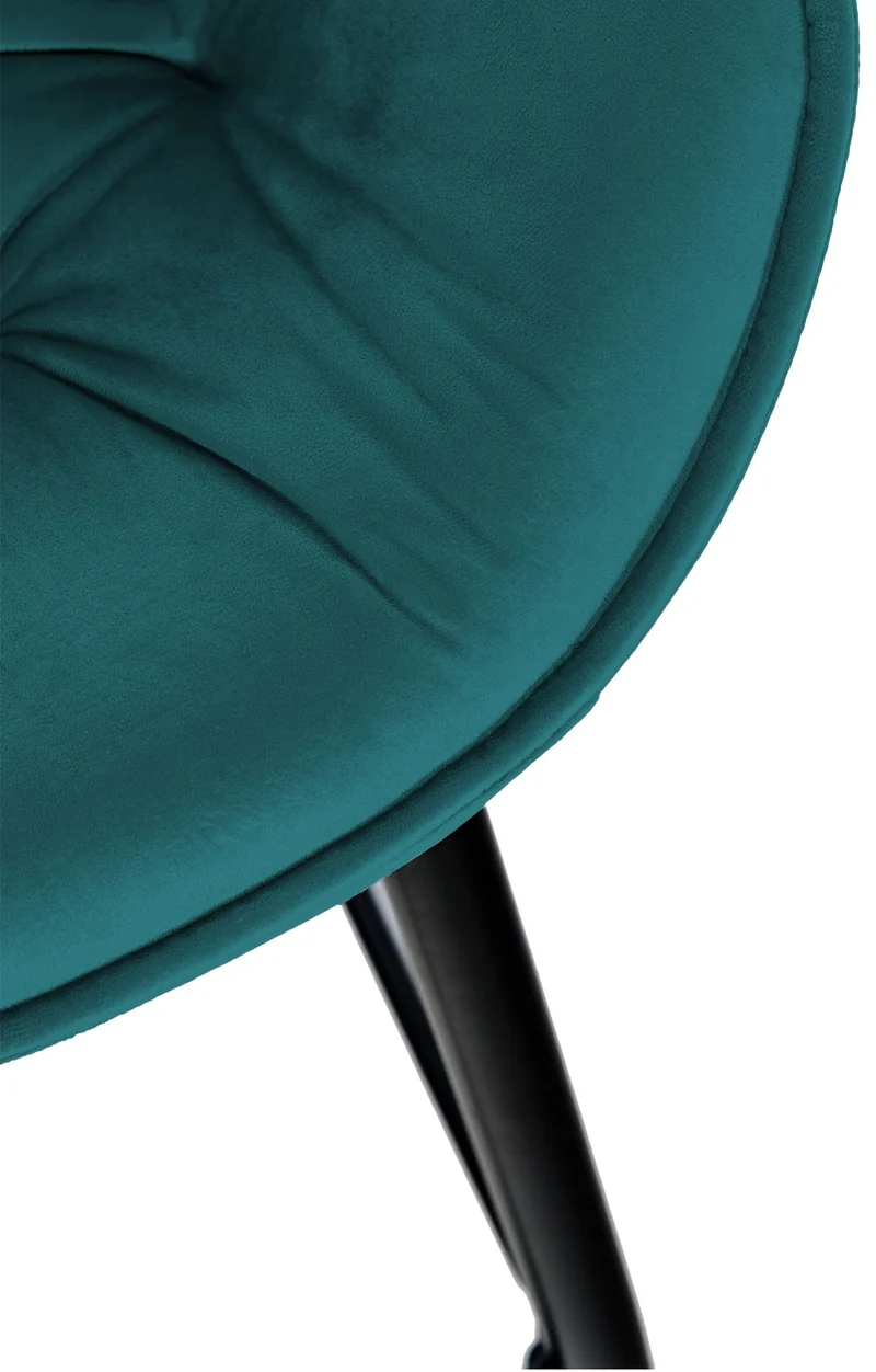 Lot de 2 tabourets de bar chaises hautes assise effet capitonnée en velours vert foncé et métal noir 10_0004153