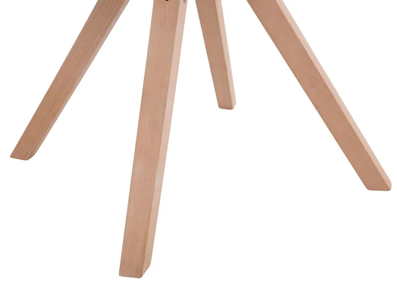 Lot de 4 chaises de salle à manger design scandinave en tissu crème et pieds en bois clair forme carré 10_0003202