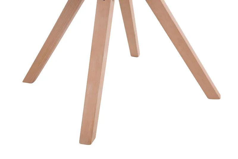 Lot de 4 chaises de salle à manger design scandinave en tissu gris et pieds en bois clair forme carré 10_0003204