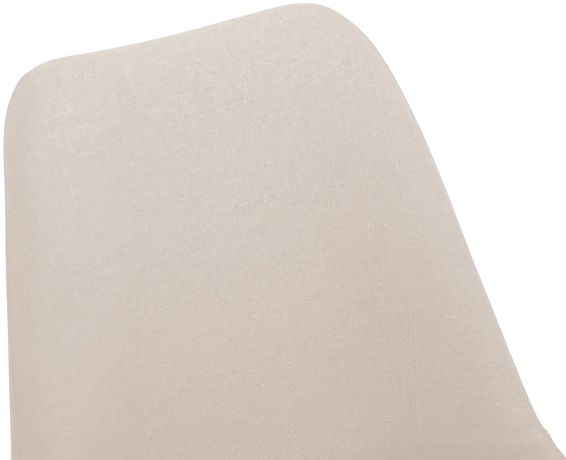 Chaise de salle à manger x1 pivotante hauteur réglable en tissu crème et pied trompette en métal blanc 10_0008277