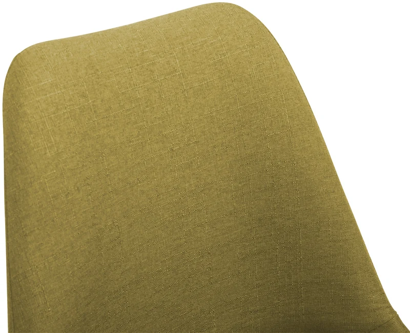 Chaise de salle à manger x1 pivotante hauteur réglable en tissu vert et pied trompette en métal noir 10_0003772