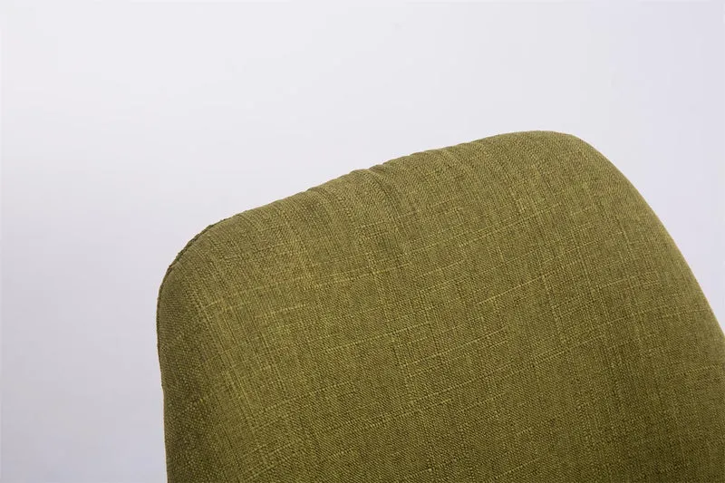 Chaise de salle à manger x1 chaise visiteur assise pivotant à 360° en tissu vert piètement en bois carré clair 10_0003477