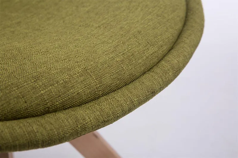 Chaise de salle à manger x1 chaise visiteur assise pivotant à 360° en tissu vert piètement en bois carré clair 10_0003477