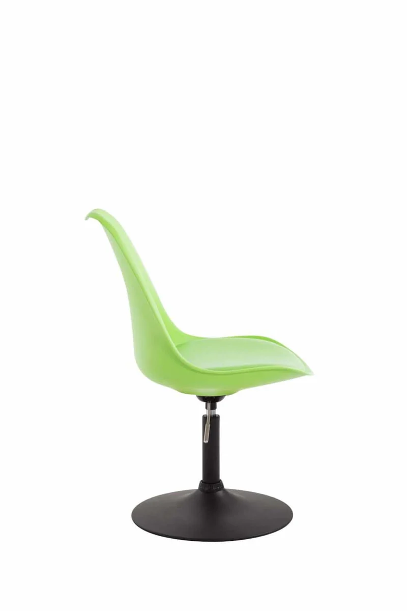 Lot de 4 chaises de salle à manger pivotante hauteur réglable en plastique vert et pied trompette en métal noir 10_0001810