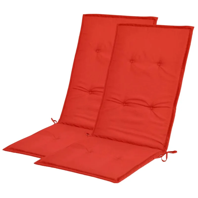 Lot de 2 coussins de chaise de jardin en tissu rouge 120x50x3 cm DEC021549