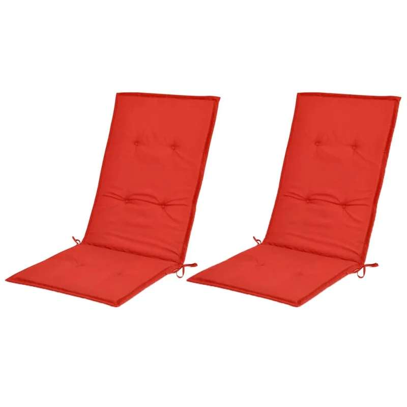 Lot de 2 coussins de chaise de jardin en tissu rouge 120x50x3 cm DEC021549