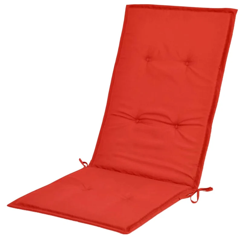 Lot de 2 coussins de chaise de jardin en tissu rouge 120x50x3 cm DEC021549