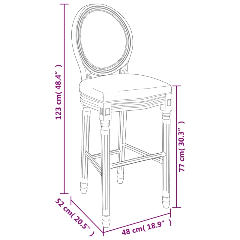 Lot de 2 tabourets de bar chaises hautes avec dossier design classique en bois et tissu blanc DEC029611