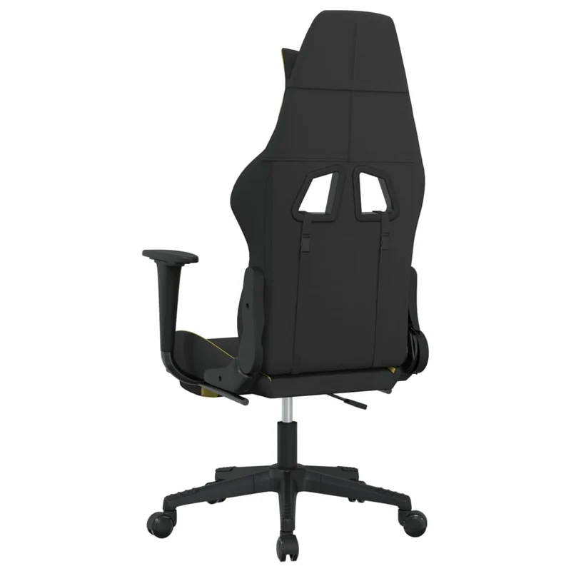 Fauteuil de bureau chaise gaming avec coussin lombaire avec repose-pieds en tissu noir et vert clair DEC025846