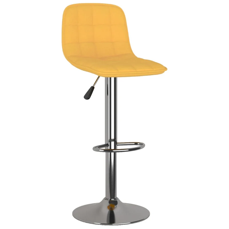 Lot de 2 tabourets de bar chaises hautes en tissu jaune cadre en acier DEC029759