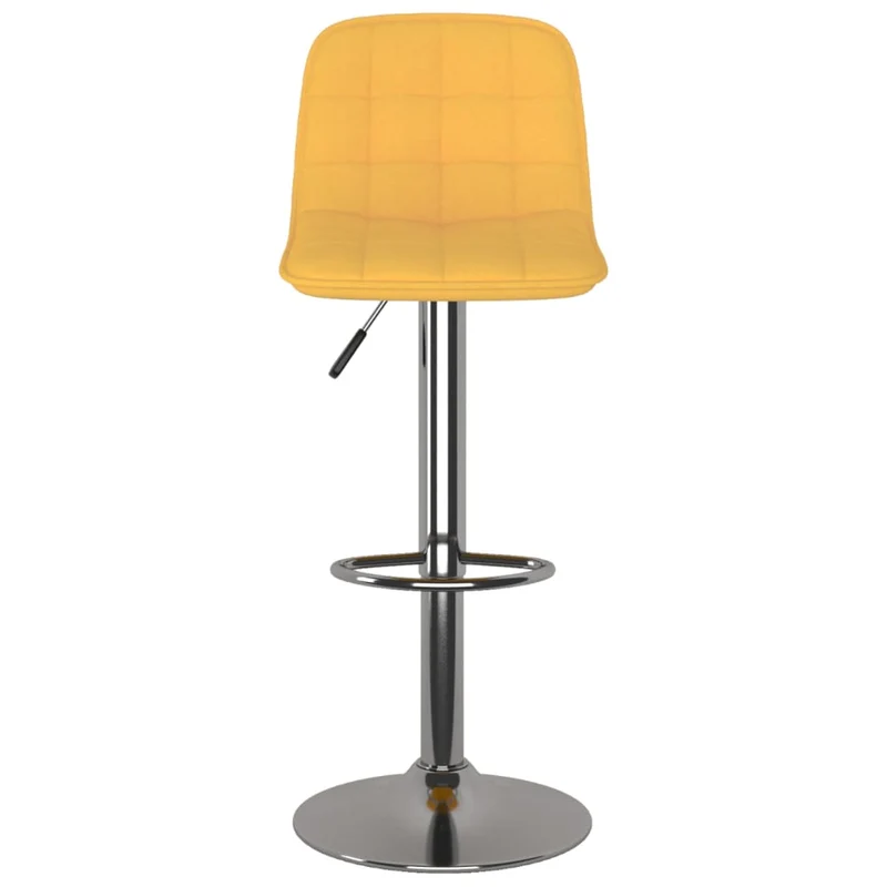 Lot de 2 tabourets de bar chaises hautes en tissu jaune cadre en acier DEC029759