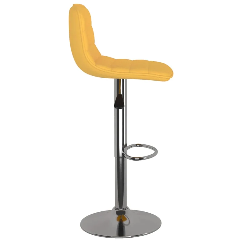 Lot de 2 tabourets de bar chaises hautes en tissu jaune cadre en acier DEC029759