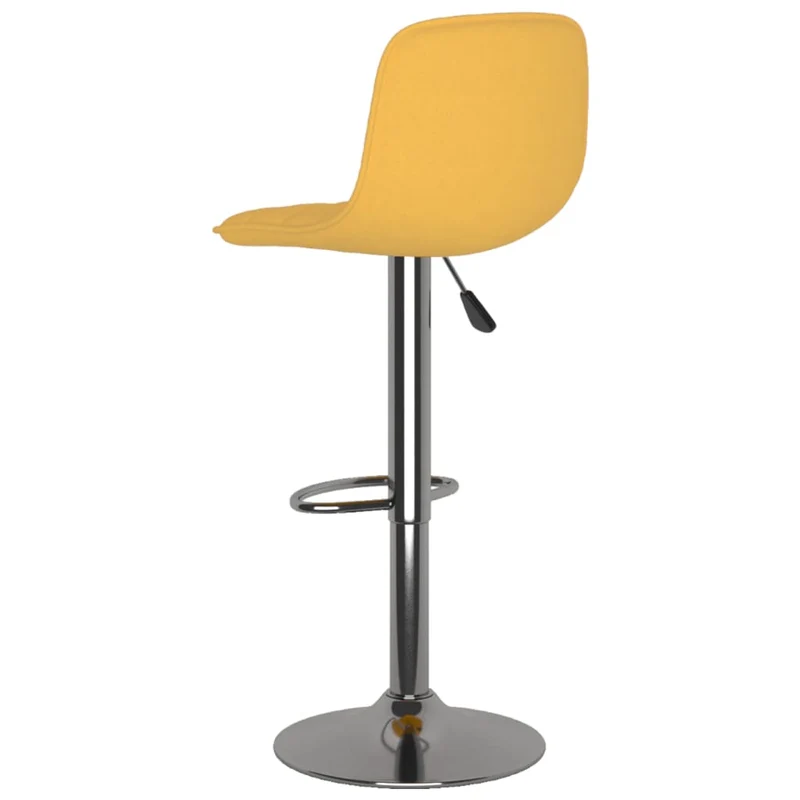 Lot de 2 tabourets de bar chaises hautes en tissu jaune cadre en acier DEC029759