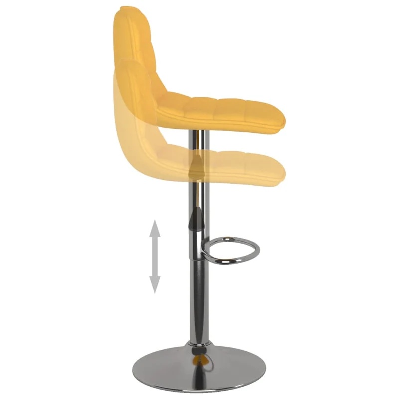 Lot de 2 tabourets de bar chaises hautes en tissu jaune cadre en acier DEC029759