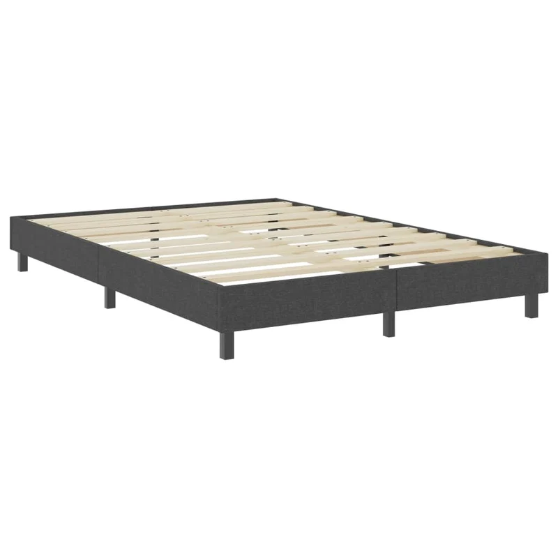 Sommier à lattes sur pieds cadre de lit avec matelas 160x200 cm tissu gris foncé TDL0208060