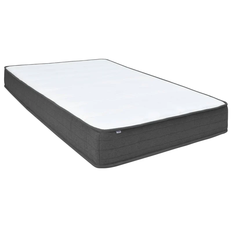 Sommier à lattes sur pieds cadre de lit avec matelas 160x200 cm tissu gris foncé TDL0208060