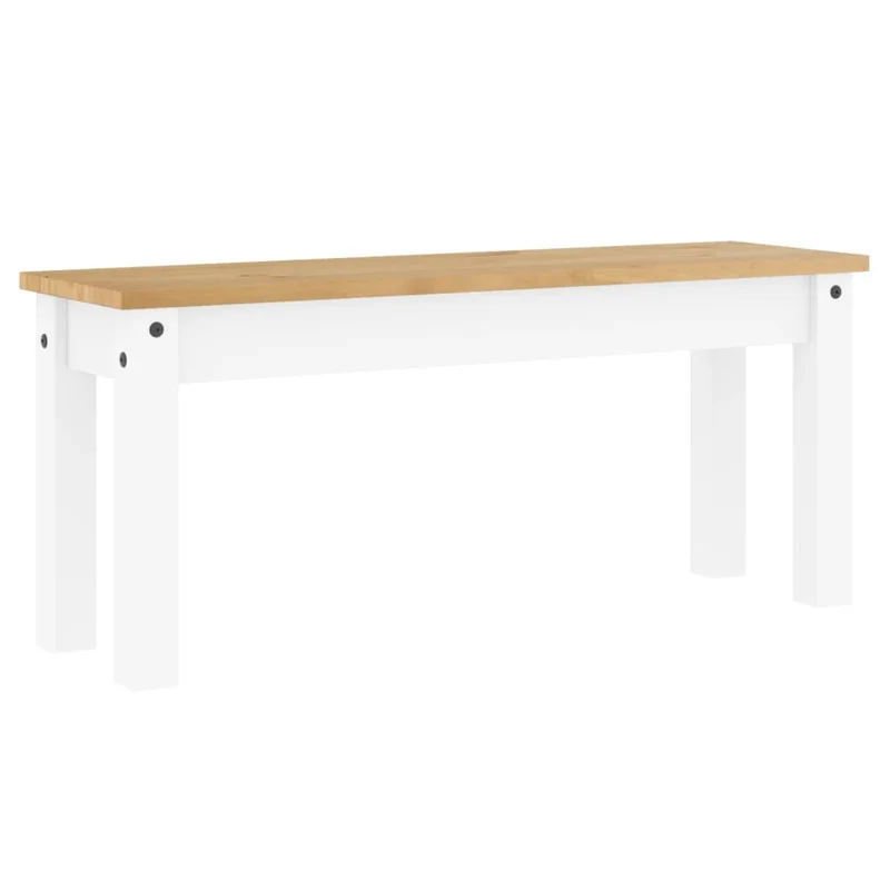 Banc de salle à manger banc d'entrée ou couloir 105 x 30 x 45 cm en bois de pin blanc DEC025030