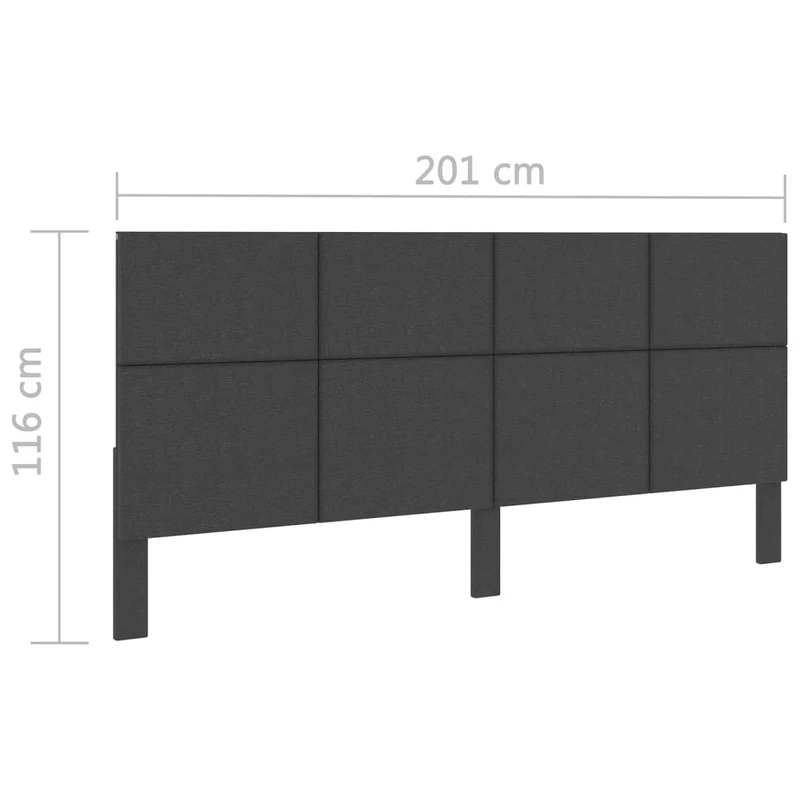 Tête de lit accessoire couchage chambre à coucher meuble 200 x 200 cm tissu gris foncé TDL0203149