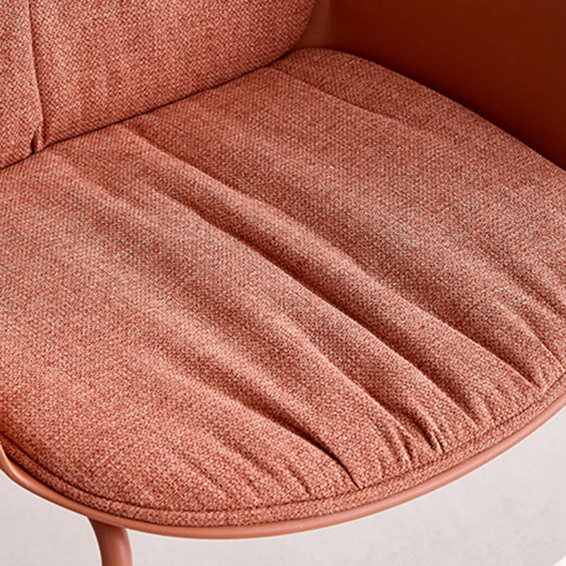Contemporary Nordic Plastic Iron Cotton Linen Accent Chair Backrest Armrest For Living Room