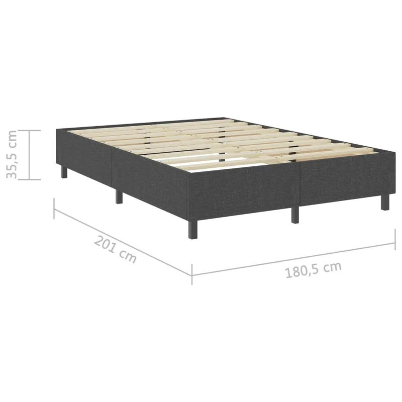Sommier à lattes sur pieds cadre de lit 180 x 200 cm tissu gris TDL0208030