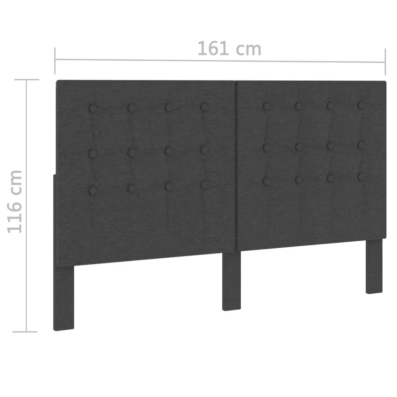 Tête de lit accessoire couchage chambre à coucher meuble touffetée 160 x 200 cm tissu gris foncé TDL0201994