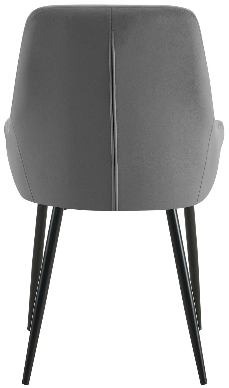 Lot de 2 chaises de salle à manger élégance confort design moderne en velours gris foncé structure métallique noir 10_0007655