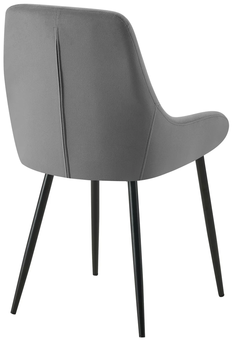 Lot de 2 chaises de salle à manger élégance confort design moderne en velours gris foncé structure métallique noir 10_0007655